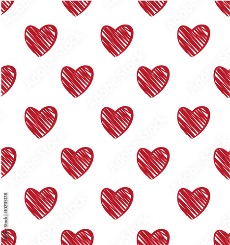 Seamless hearts pattern. Hand drawn.