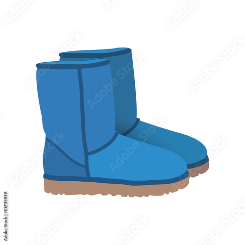 Light blue winter short boots vector