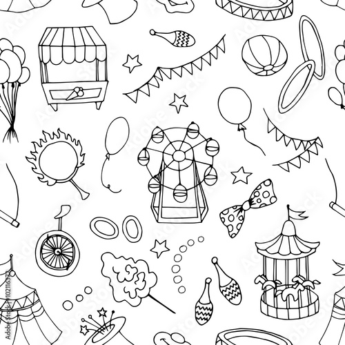 Doodle patern circus