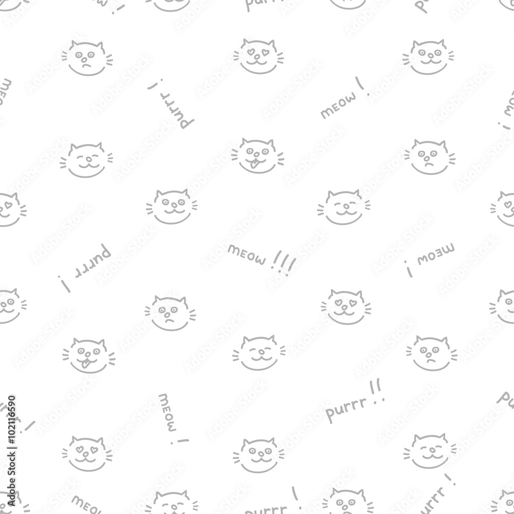 The seamless vector pattern with cats The seamless vector pattern with cats