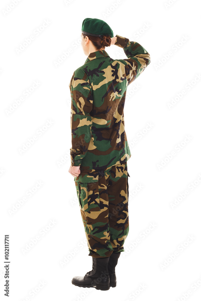 Soldier girl in the military uniform Soldier girl in the military uniform