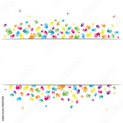 abstract vector hand prints background