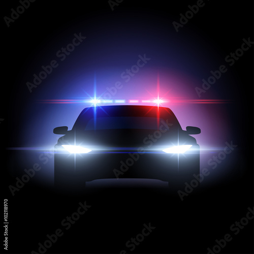 Police car lights effect