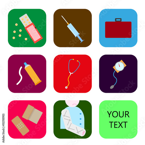 Doctor Ambulance Vector Icons