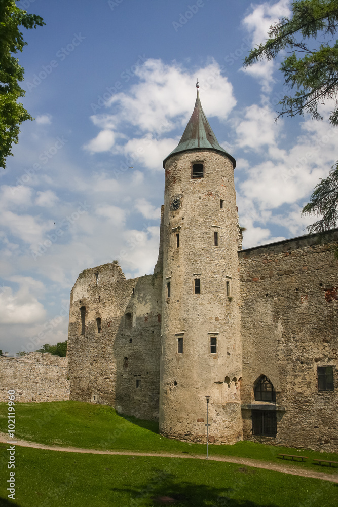 Ruins of the medieval episcopal castle of Haapsalu, Estonia