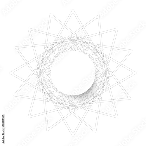 symmetrical circle. guilloche circle shape. vector illustration.