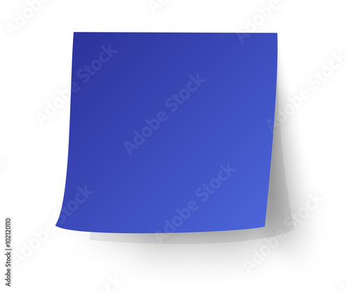 Blue sticky note, Post-it. vector illustration.
