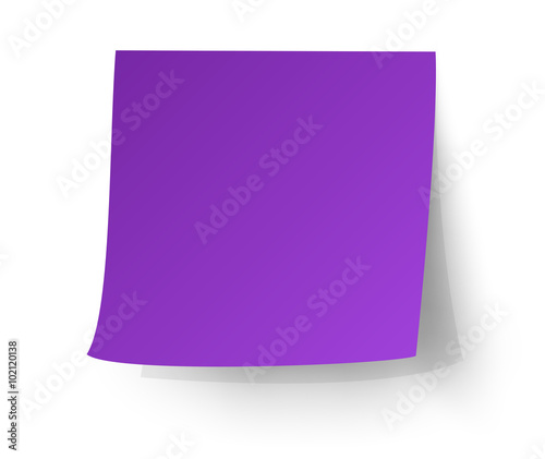 Purple sticky note, Post-it. vector illustration.