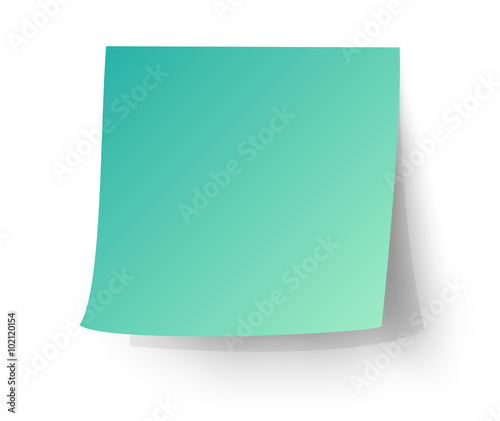 Aqua sticky note, Post-it. vector illustration.