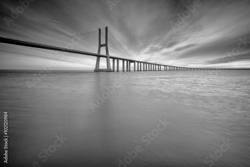 black and white bridge Lisbon