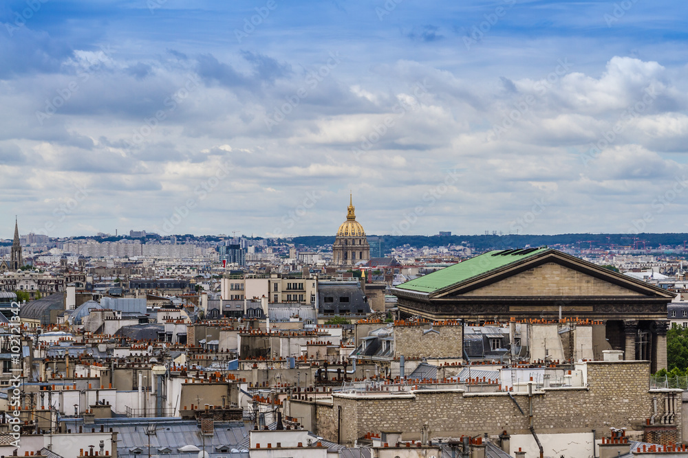 Obraz premium Panorama of Paris. View from Printemps store. France.