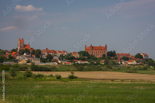 Panorama of the town Gniew, Poland
