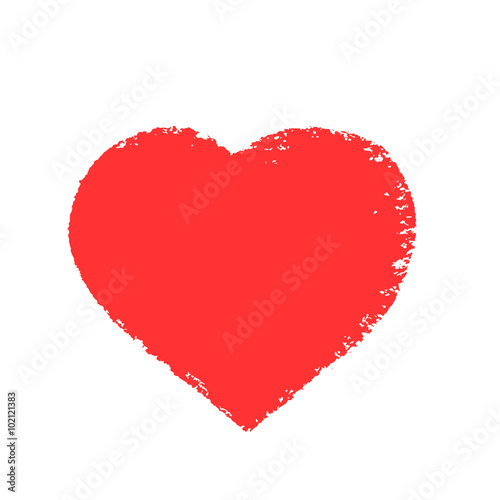 Heart, carelessly painted with paint on paper