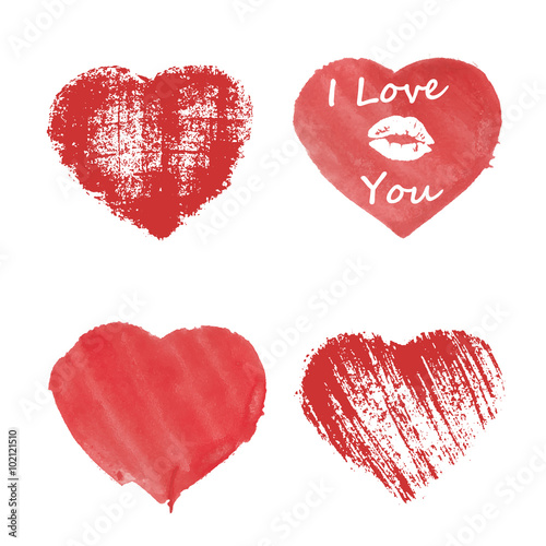 Heart, carelessly painted with paint on paper.
