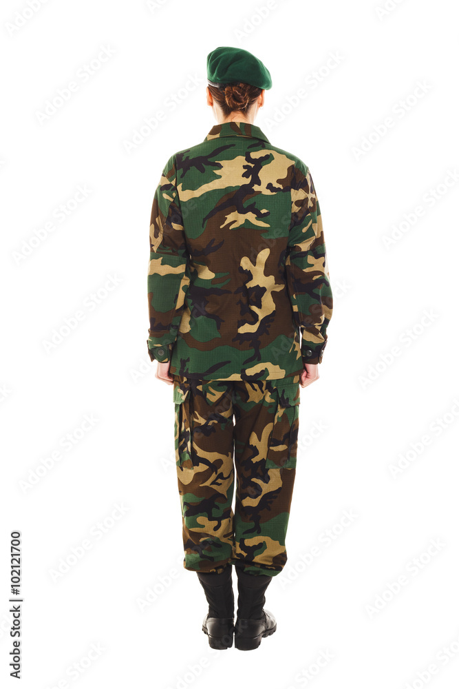 Soldier girl in the military uniform Soldier girl in the military uniform