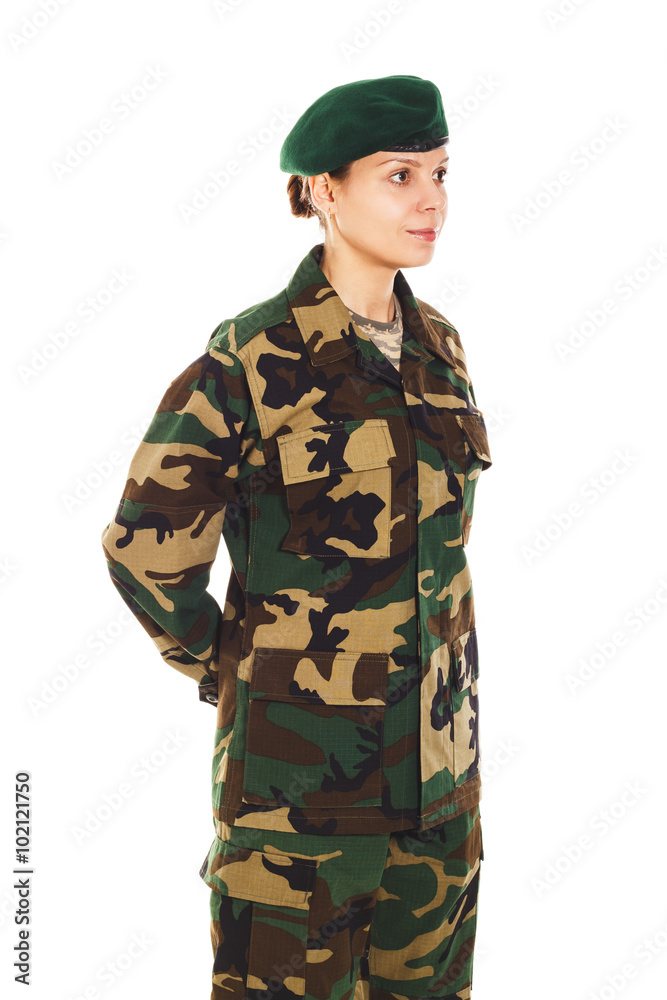 Soldier girl in the military uniform Soldier girl in the military uniform