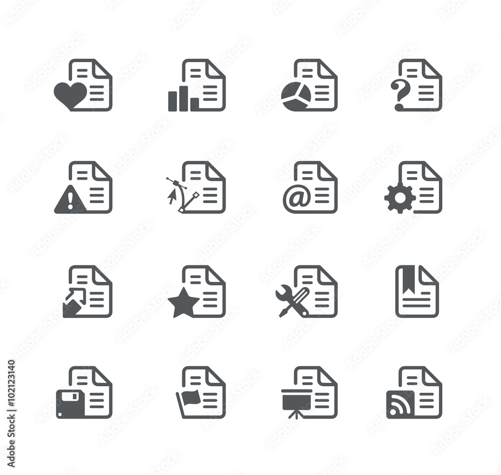 Documents Icons - 2 -- Utility Series Documents Icons - 2 -- Utility Series