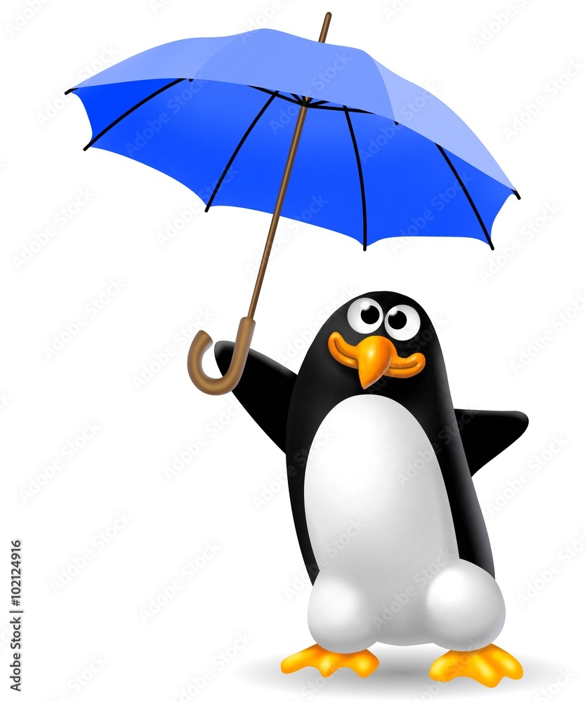 Naklejka premium pinguino ombrello