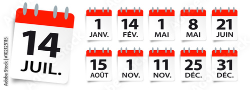 Calendrier / Jours de fête et jours fériés en France