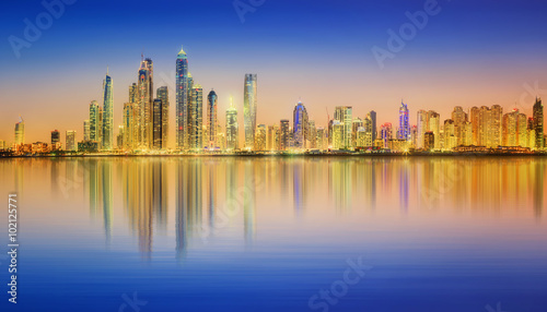 The beauty panorama of Dubai marina. UAE