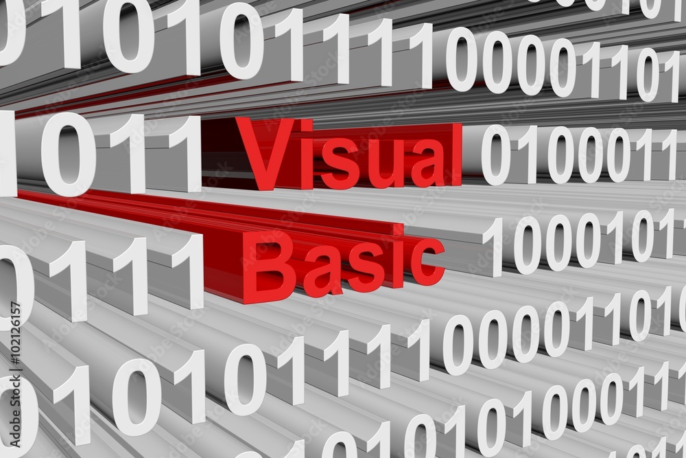 visual basic is presented in the form of binary code