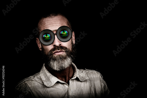 Portrait of a photographer with beard photo