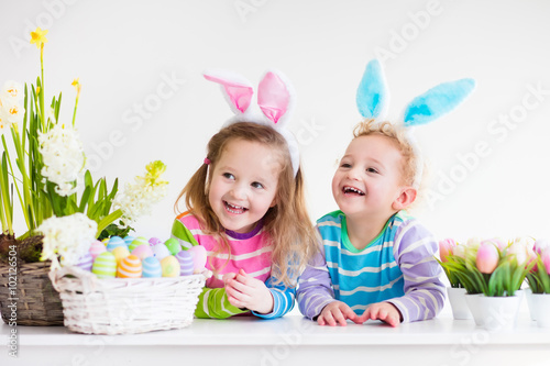 Kids celebrating Easter at home