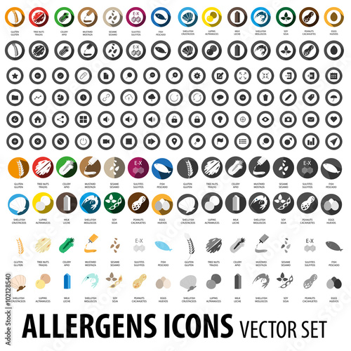 Allergens icon big set