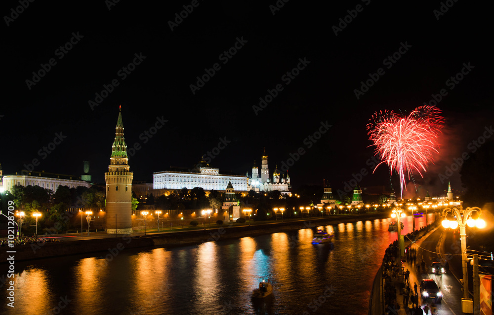 Fototapeta premium fireworks in Moscow