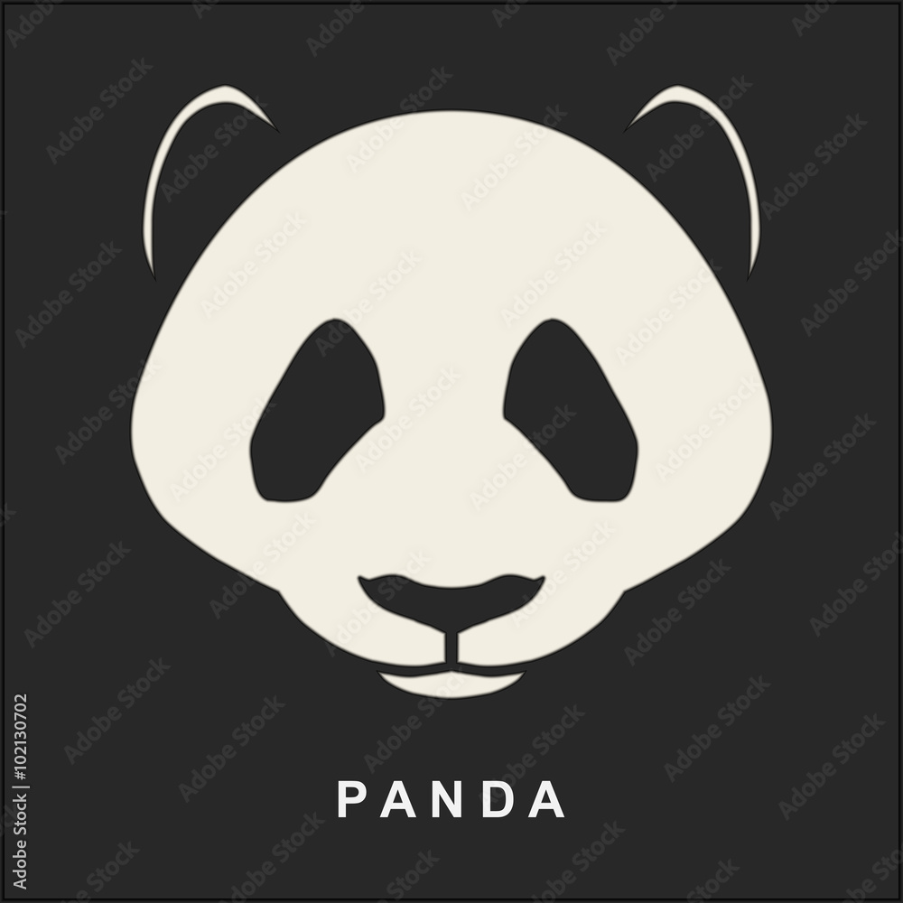 Naklejka premium Vector image of Chinese Panda Bear. Cute bear snout.