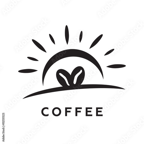 Coffee beans with sun shine