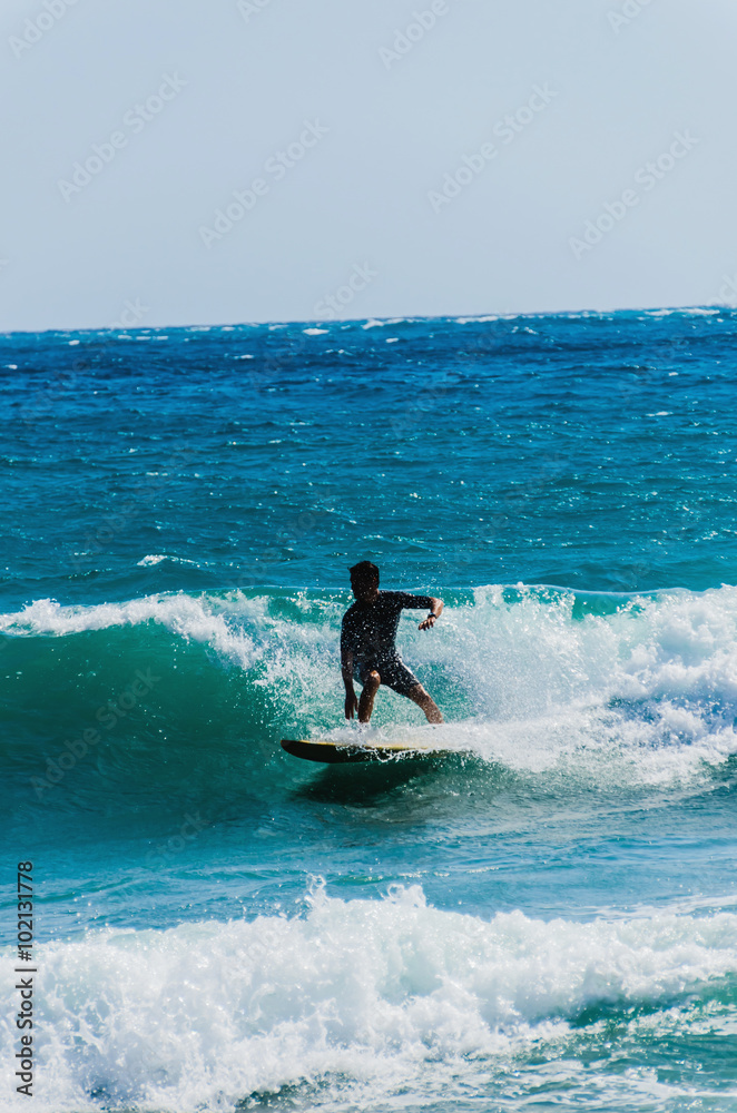 Surfer on board