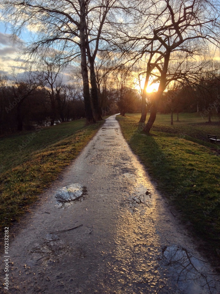 Obraz premium Laufstrecke Nass