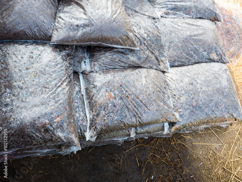fertilizer in the plastic bags