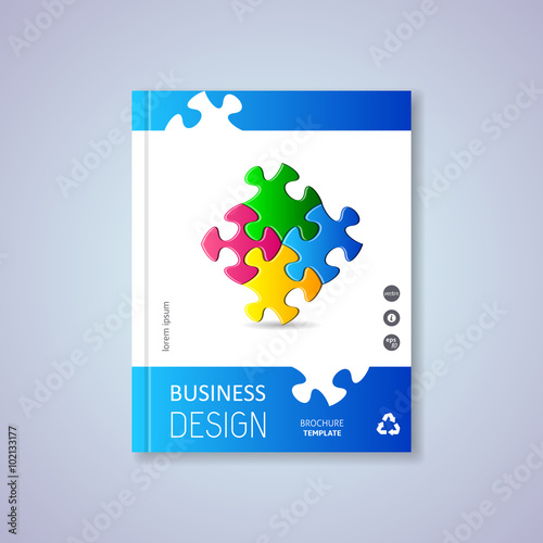 Brochure design with puzzle pieces