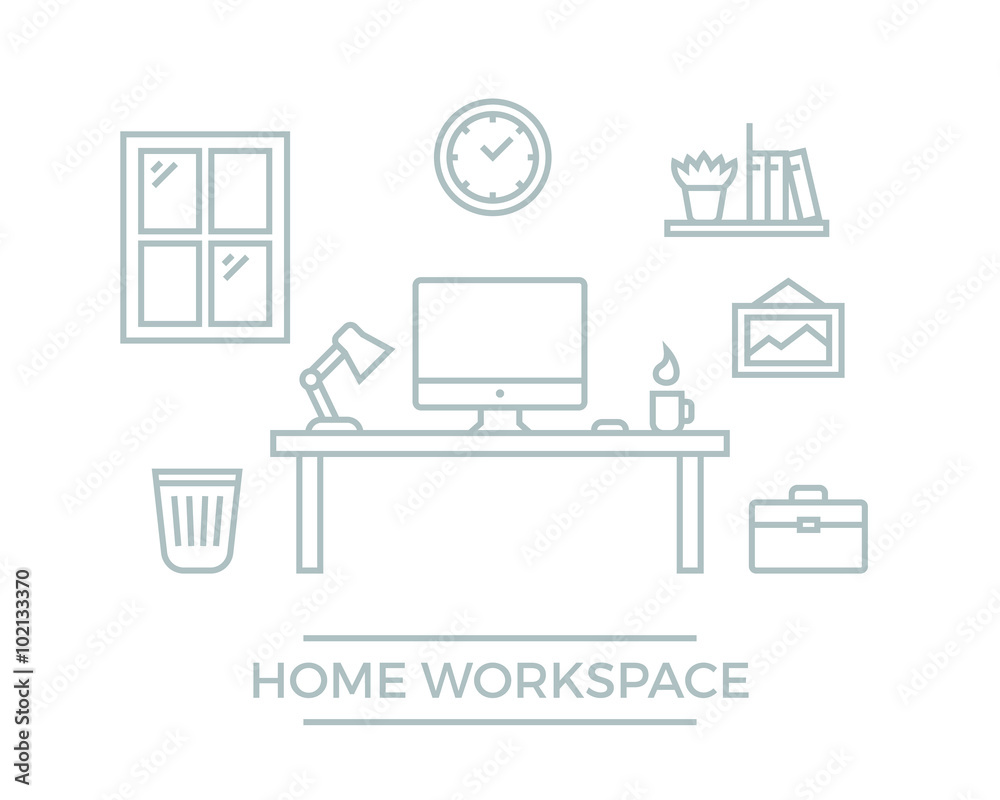 Home Workspace Illustration Home Workspace Illustration