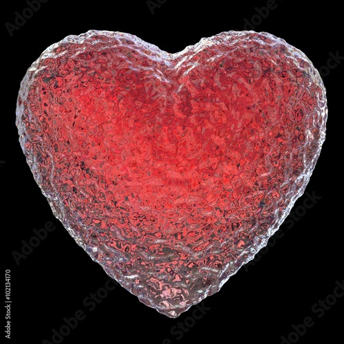 Valentine day ice heart, 3D render