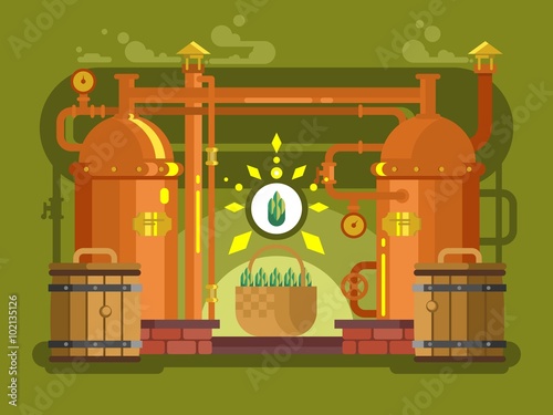 Brewery beer design flat