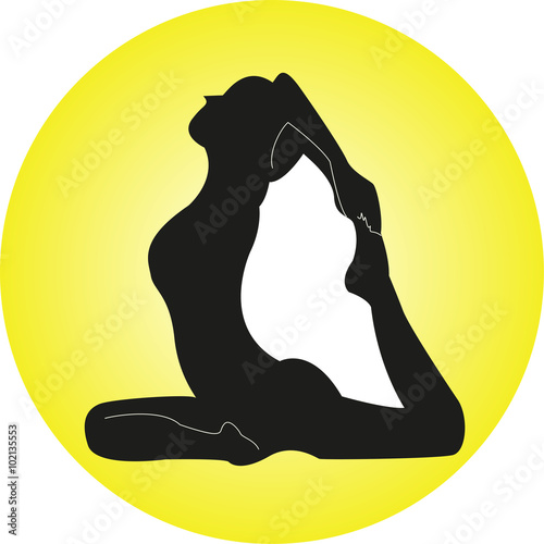 Pilates position silhouette vector, posizione pilates vettoriale