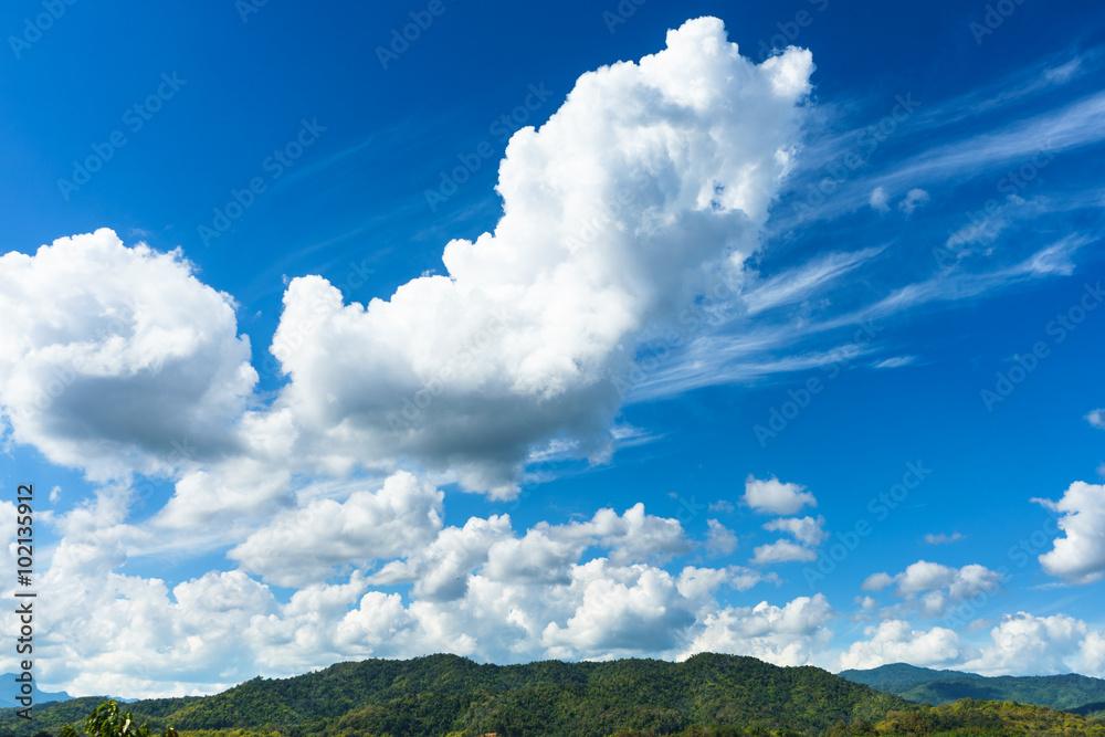 Blue Sky clouds at the Mountain in Chiang Rai Thailand Blue Sky clouds at the Mountain in Chiang Rai Thailand