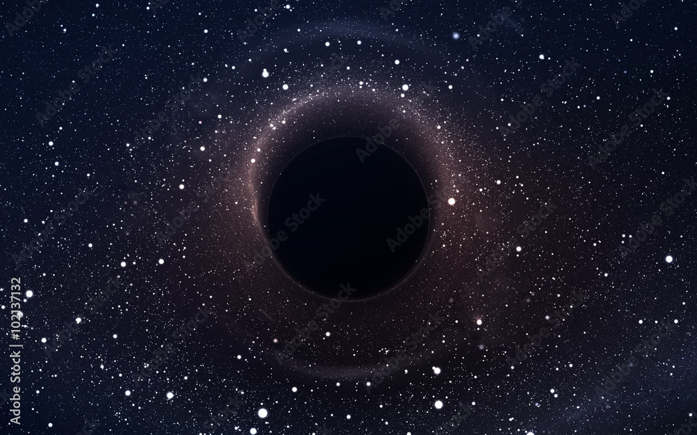 Black hole in deep space, glowing mysterious universe. Elements of this image furnished by NASA - obrazy, fototapety, plakaty 