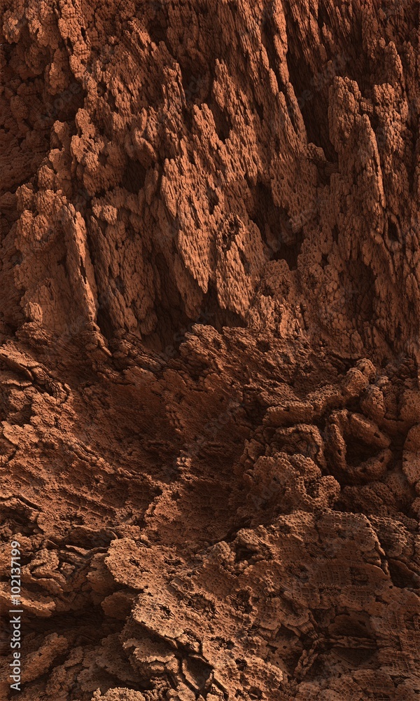 Detailed texture of brown rock mountain