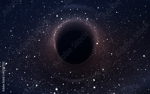 Fototapeta Naklejka Na Ścianę i Meble -  Black hole in deep space, glowing mysterious universe. Elements of this image furnished by NASA