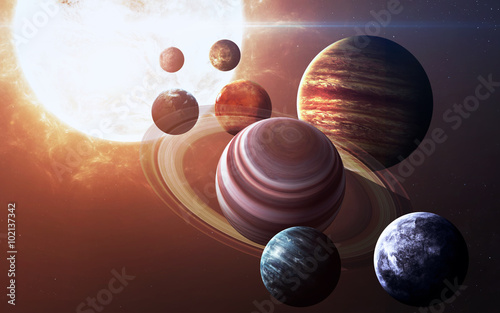 High resolution images presents planets of the solar system. This image elements furnished by NASA. photo
