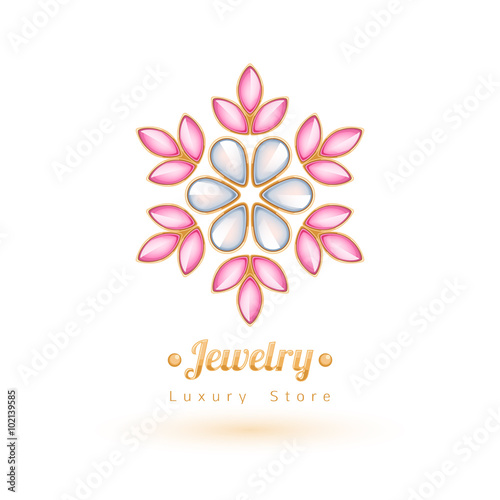 Elegant gemstones vector jewelry decoration.