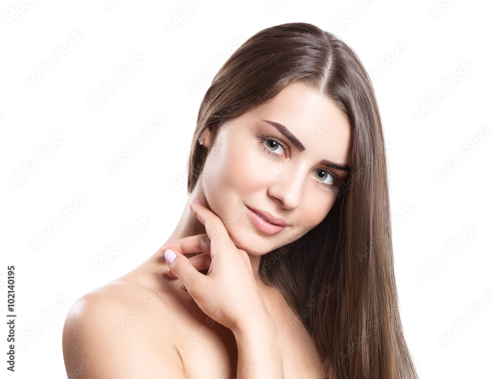 portrait of attractive caucasian smiling woman portrait of attractive caucasian smiling woman