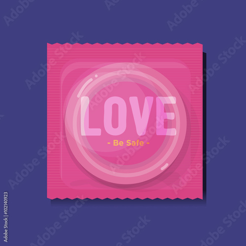 condom packs with "love letters"- vector
