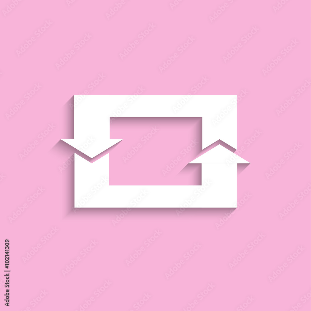 The two arrows. Closed cycle. Vector icon.