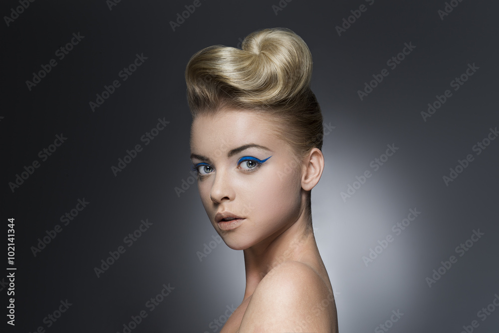 Woman with beautiful gold hair