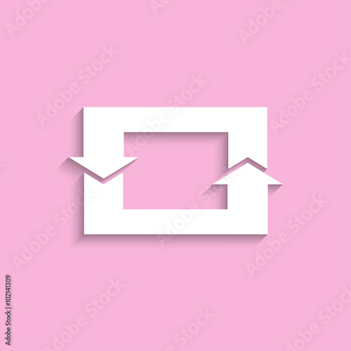 The two arrows. Closed cycle. Vector icon.
